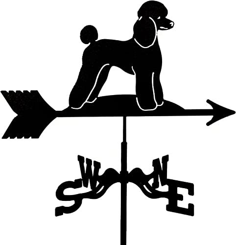 Wetterfahne Schwarze Wetterfahne aus Edelstahl, Retro-Wetterfahne für Haustiere, Teddy, Hund, Bauernhaus, Garten, Terrasse, Hof, Dach, Ornament, Dekoration, Wetterfahnen, Windrichtungsanzeiger
