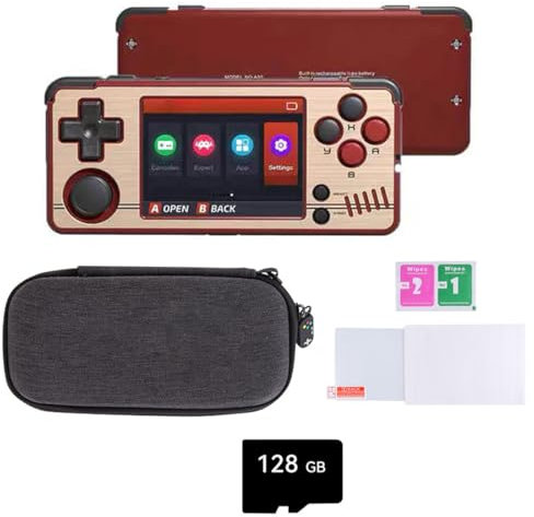 Meiurlex A30 Console di Gioco Portatile, 2,8 IPS Sistema Linux Cortex-A7 Retro Console di Gioco 128G Oltre Giochi 11000+Preinstallati, Supporta Battaglia WiFi