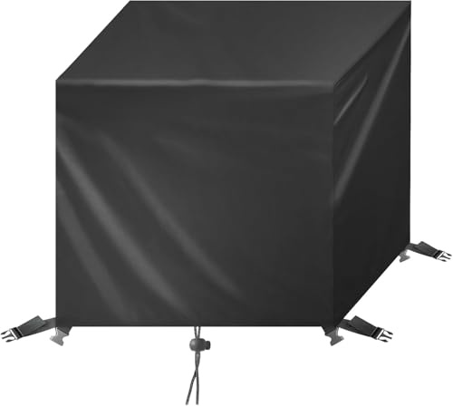 WXWYGNY Housse Salon de Jardin 60x60x90cm,Housse de Protection Imperméable pour Salon de Jardin Extérieur en 420D Oxford, Anti-UV, Bâche pour Mobilier de Jardin,Housse Table Jardin Rectangulaire,Noir