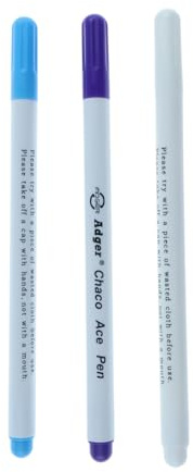 lafomukea 3 Stück Trickmarker, Selbstlöschend und Wasserlöslich, Stoffmarkierstift, Nähen Zubehör, Trickmarker für Handarbeiten, Quilten, Schneiderei