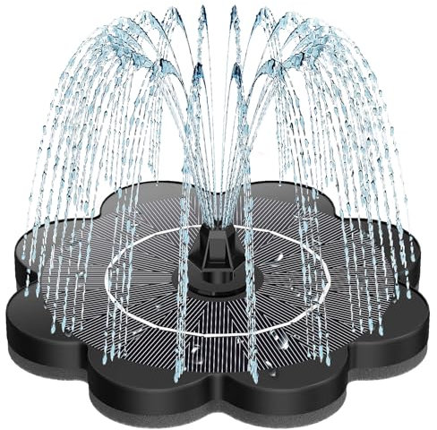 SZMP Fontana Solare da Giardino Esterno 3.5W, 2025 Upgrade Pompa Solare per Laghetto con 8 Ugelli e 4 Fissatori, Solare Fontana Pompa ad Acqua Solare per Bagno per Uccelli, Acquario, Giardino Piscina