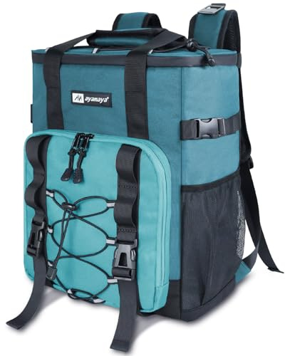 Zaino refrigerante da 20 l, grande pieghevole, 24 lattine, zaino refrigerante, zaino isolato, con scomparto frigorifero, zaino per la spesa, per spiaggia, picnic, campeggio, barbecue, gite