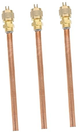 KOCKSHION 3pcs Refrigeration Service Access Valves 12.3cm Copper Charging Access Valves Stem Cores for Air Conditioner Refrigerant System Repair and Maintenance
