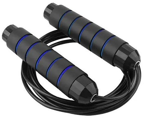Fitness Store UK Jump Rope, Rapid Speed Jumping Rope Cable for Women, Men, and Kids, Adjustable Steel Jump Rope Workout with Foam Handles for Fitness, Home Exercise & Slim Body (Blue/Black)