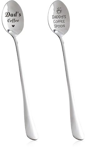 2 Pezzi Di Cucchiaio Padre, Lettere In Acciaio Inossidabile, Cucchiaio Da Caffè, Piatti Da Cucina, Cucchiai Regalo