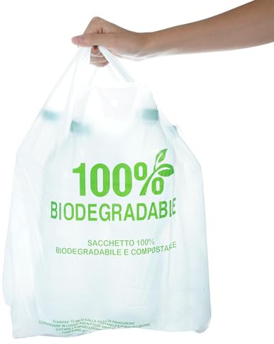 1000 x Biomüllbeutel 25l – Ideal für Biomülleimer Komposteimer Küche Kompostierbare Müllbeutel Bio Müllsäcke mit Griff Biomülltüten für Lebensmittel (1000, 25l)