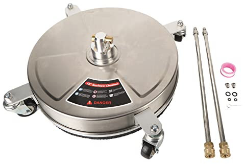 Hochdruckreiniger 4000 PSI 1/4 15 Zoll Edelstahl Oberflächenreiniger Hochdruck Flächenreiniger mit 3 Rädern für Gassen Innenhöfen Terrassen