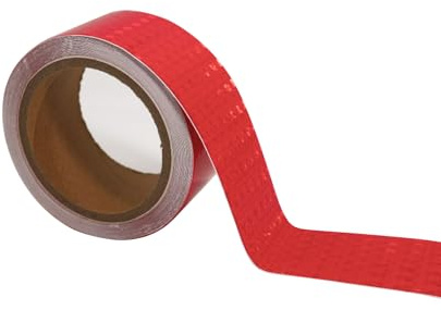 Réfléchissant Rouge Auto-Adhésif 10m x 5cm, Bande Réflectrice Imperméable, Ruban de Sécurité Haute Visibilité pour Véhicules, Vélos, Extérieur, Voitures - Ruban d'Avertissement Durable (Rouge)