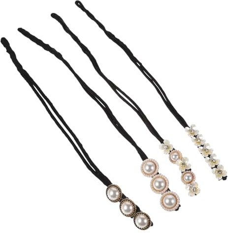 VICASKY 4stücke Teiliges Diy Haarschmuck Frauen Handgemacht Elegante Haarstyling-hilfe Mit Perlen Und Blumen Für Charmante Frisuren