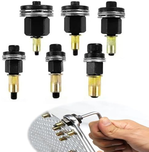 6 Pièces Riveteuse Pneumatique Kit de mandrin, Convient au Kit de Tête de Rivet à Main M3, M4, M5, M6, M8, M10, Écrou de Rivetage, Manuelle Adaptateur Riveteuse