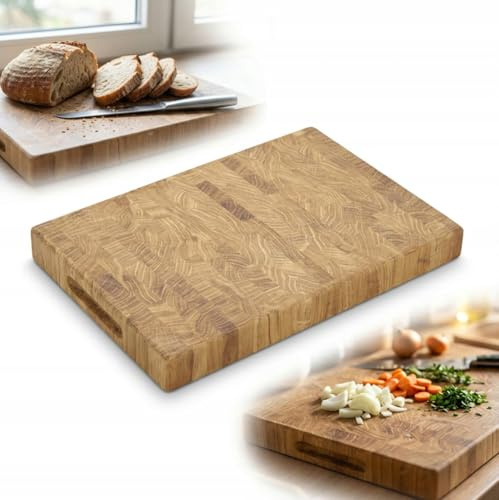 END GRAIN oiled oak cutting board 30x24x4cm PREMIUM