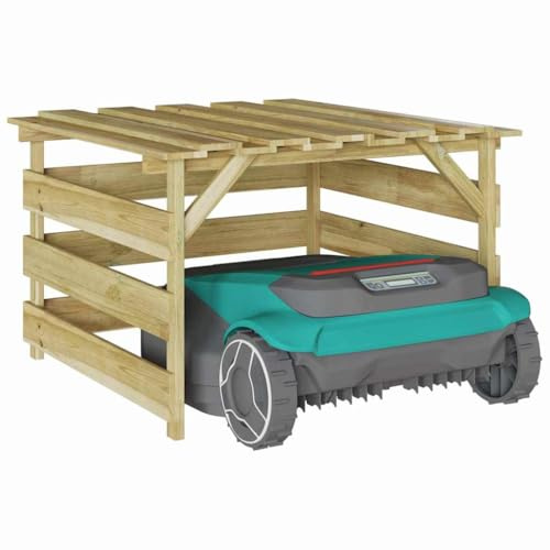 vidaXL Rasenmäher Garage Braun 84 x 80 x 56 cm | Robuste Konstruktion für draußen, Lässt Luft zirkulieren, damit deine Ausrüstung trocken bleibt,