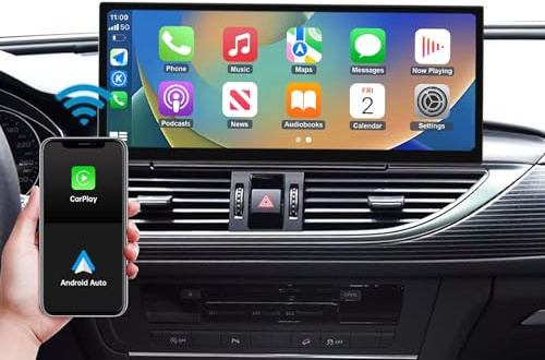 Ninetom Radio para Coche de 12,3 Pulgadas con Pantalla táctil y Carplay inalámbrico y Android Auto para Audi A6 A7 (2011-2018) con Sistema 3G MMI/RMC, Compatible con Mirrorlink, cámara, navegación