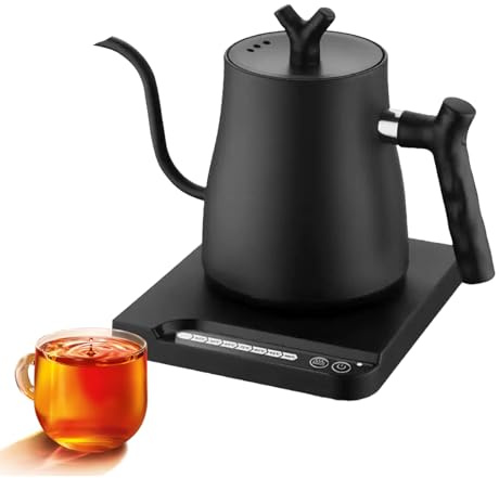 1L Bouilloire à col de Cygne Intelligente, 1000W Bouilloire électriques Gooseneck avec Contrôle de 7 Températures(45-100°C), Lébullition Rapide, Bec Précis Anti-Fuites, pour Café et Thé