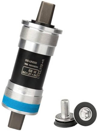 Hoite Mountainbike-Vierkantkegellager BB UN300 Aluminium-Sicherungsring Chromoly-Stahlharz 68 mm Tretlagerschale 123 mm Länge 284,5 g