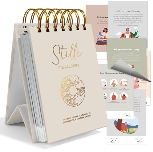 BIROYAL Achtsamkeitskalender 2027 Tischkalender - 366 Tage Achtsamkeit, Spiralbindung, Perfekt als Muttertagsgeschenk für Büro & Zuhause