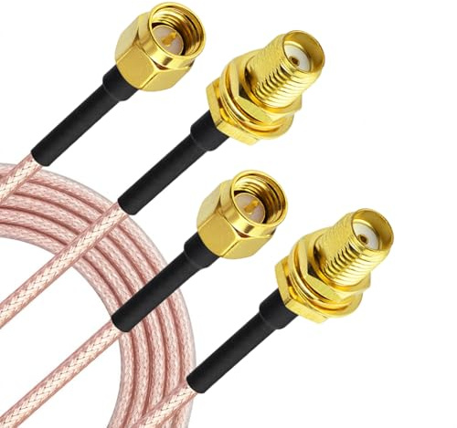 Superbat SMA Kabel 15cm 2 Stück - WLAN Antenne Verlängerungskabel,50 Ohm Doppelabschirmung Antennenkabel,SMA-Buchse Bulkhead zu SMA-Stecker für 4G LTE Router Gateway Handy SDR USB Dongle Empfänger
