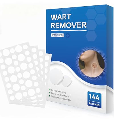 SAKIMA Wart Remover Patches, Fast & Easy Operate Hydrocolloid Waterproof Invisible Sticker, Suitable for All Skin, Friendly to New-User, 144Pcs