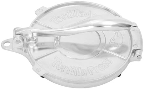 IMIKEYA Prensa de tortillas de aluminio de 8 pulgadas para tortillas de maíz - Máquina manual para prensar masa - Herramienta para hacer dumplings para tacos