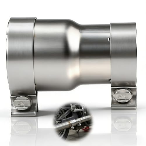 sturiz Exhaust Clamp 304 Stainless Steel 45mm to 51mm Exhaust Sleeve Pipe Connector for 140mm Lap Joint Band Clamp Stainless Steel Reducer Pipe Sleeve Coupler