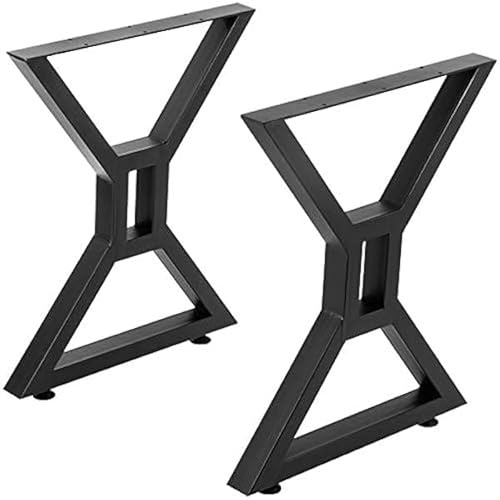 GarveeTech Heavy Duty Metal Table Legs 71 x 61 cm – Industrial Black Steel Desk Legs for DIY, Suitable for Coffee Table, Dining Table, Bench & Workbench – Modern Design