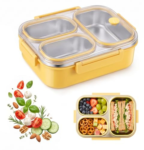 INNAL Fiambrera Compartimentos 800ml Acero Inoxidable Bento Lunch Box
