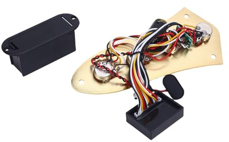 Zerodis Piastra di Controllo per Chitarra Precablata, Scheda Preamplificatore per Basso in ABS in Ferro con Equalizzatore a 3 Bande e modalità Passiva Attiva Push Pull, Cablaggio con Manopole in