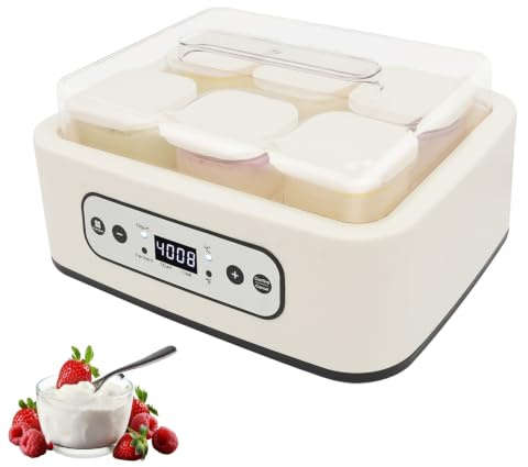 Levkitch Yogurtiera con 6 bicchieri, capacità 1,5 l