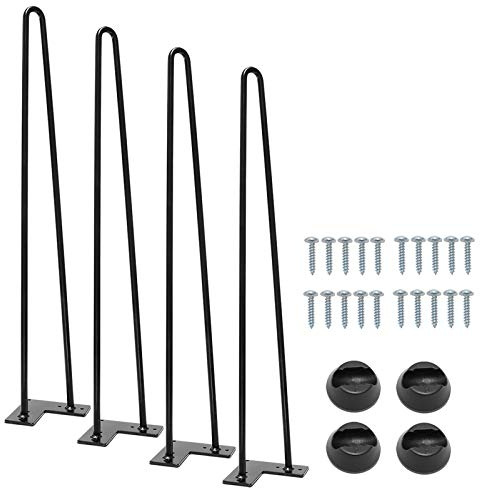 Signstek Tischbeine Möbelfüße Metall Hairpin Legs Zwei-Stange Haarnadel Tischbeine 70cm/28’’ für Couchtische, Moderne Schreibtische, Fensterleiste oder Stühle