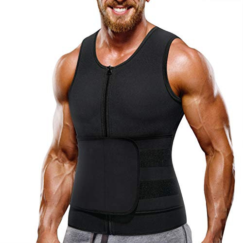 Bingrong herr magbälte fitnessbälte svettbälte fitnessbälte magbälte bantning neopren bastu bälte viktminskning magkontroll body shaper midja trimmer, svart, M