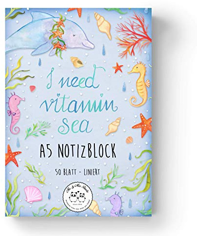 Mr. & Mrs. Panda A5 Notizblock Unter dem Meer - Geschenk, Notizbuch, Blumen Deko, Naturliebhaber, Frühlings Deko, Dekoration, Schreibblock