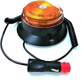 MelTruck LED Warnleuchte Orange – 6 Varianten, Magnetfuß oder DIN Aufsteckrohr, 12–80V, E9 R65 R10 – Für PKW, LKW, Abschleppwagen, Traktor, Baumaschinen (4 Blitzmodi, Magnetfuß)