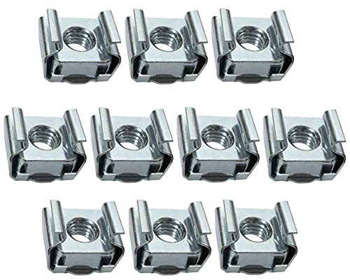 AERZETIX - Juego de 10 tuercas enjauladas cuadradas - M5 - en acero al carbono galvanizado - para chapa - fijación de pared - C49679