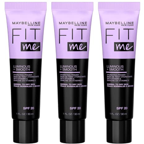 3 x Maybelline Fit Me Luminous and Smooth Primer SPF 20 - Normal to Dry Skin