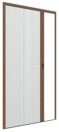 Zanzanet Zanzariera Plisse Ultra Sottile laterale 17 mm per finestre e portafinestre su misura personalizzabile con profilo robusto e resistente in alluminio Made in Italy 100x100 cm 40 - Noce Medio