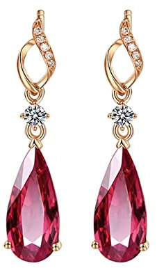 Epinki 18K Rose Gold 750 Ohrringe Weihnachten, 2.98ct Turmalin Ohrstecker Mädchen Anhänger Ohrschmuck Tropfenschliff Echtschmuck