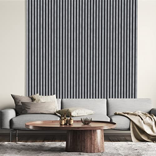 Neuhofer | Akustikpaneele | MDF foliert | PET-Faser | Beton | 572.5 x 19 x 2400 mm | 3D Wandpaneel | Schallhemmend | Dekoration | Modern | Robust | Hochwertig | Langlebig