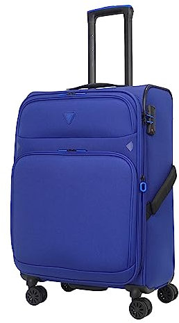 ABISTAB erweiterbar Weichschalenkoffer groß 79x48x30cm - Stoffkoffer Trolley, Reisekoffer mit 4 Rollen & TSA Schloss, Handgepäck Koffer, Blau