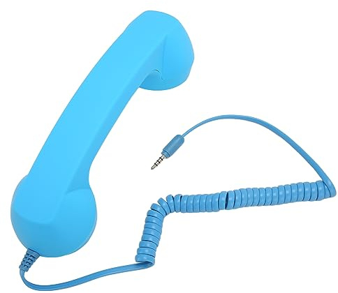 3,5 mm Retro Hörer Handy Empfänger Mikrofon Lautsprecher, Retro Telefon, Strahlungssichere Empfänger, Handy Hörer für Smartphone Computer (Himmelblau 30/40 Pfund)