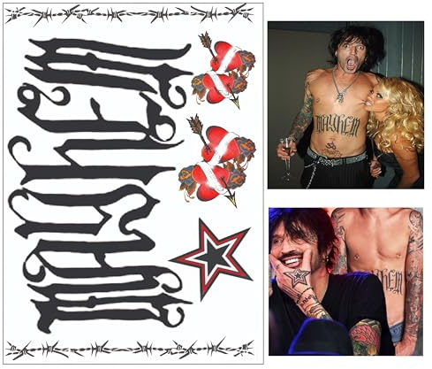 Tommy Lee and Pam set of Fake Temporary Tattoos | Life sized | Couples tattoo