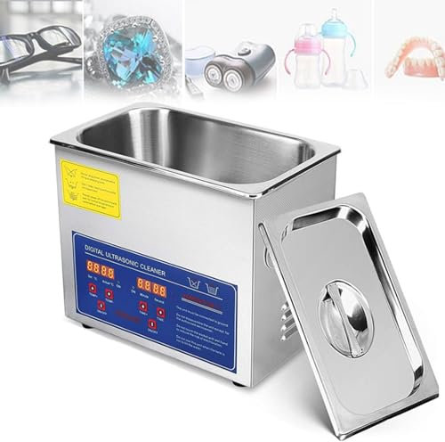ZXSYYDS Portable Ultrasonic Cleaner,Ultrasonic Vinyl Records Cleaning Machine,Disc Washer,Professional Stainless Steel Industrial Ultrasonic Cleaner Eyeglasses Jewelery Denture Cleaner,6L
