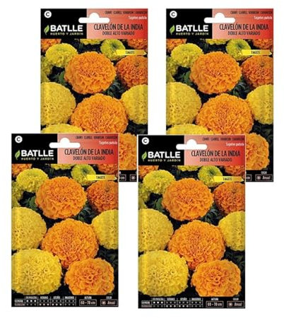 Semillas de clavelón india tajete colores variados de Semillas Batlle PACK (4)