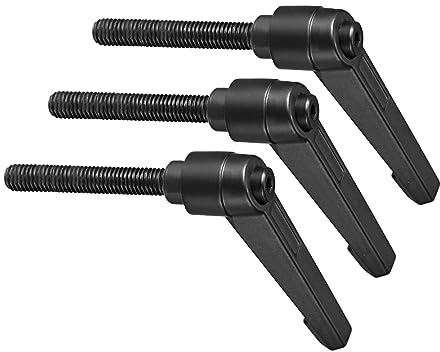 CoCud Klemmhebel Griffe M8 x 60mm Stecker Gewinde Einstellbar Schnellspanner Verriegelung Drehend Bolzen Knöpfe Schwarz - (Verwendung: für Drehmaschinen) 3Stk