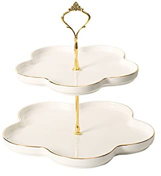 Tortenständer, Keramik-Tortenständer, mehrschichtiger Desserttisch, abnehmbarer Cupcake-Ausstellungsständer, Nachmittagstee, Obst-Gebäckteller, Hochzeit, Gebäckständer, Kuchenteller, Süßigkeiten-Cupc