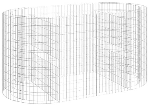 Makastle Parterre surélevé en Gabion, jardinière en Cage à Pierre, Lit Surélevé à Gabion, Parterre de Fleurs Jardin Terrasse Extérieur Jardinière, Panier à Pierres, Fer galvanisé 200x100x100 cm