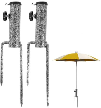 Jorzer Soporte para Sombrilla De Playa con Anclaje De Arena para Sombrilla De Playa 2 Uds. Picos De Tierra Resistentes para Sombrilla Soporte Y Bases Ajustables para Sombrilla De Jardín