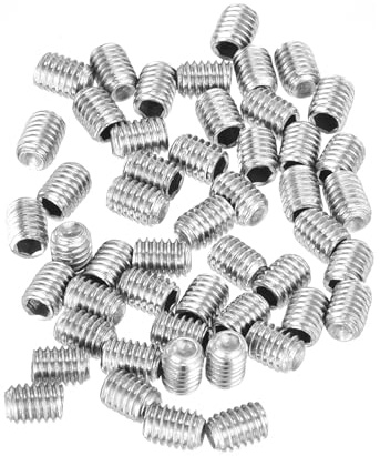 sourcing map Socket Set Screws,50Pcs M3x4mm Metric - 316 Stainless Steel Hex Socket Set Headless Cup Point Grub Screws,for Repairing Compact Instruments, Machinery and Equipment (Silver)