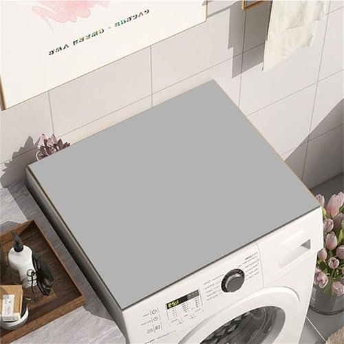 Highdi Housse de Protection pour Machine à Laver Top, Monochrome Coussin de Machine à Laver Antidérapant Housse de Machine à Laver pour Machine à Laver Ou Sèche-Linge (50x60cm,Gris Clair)