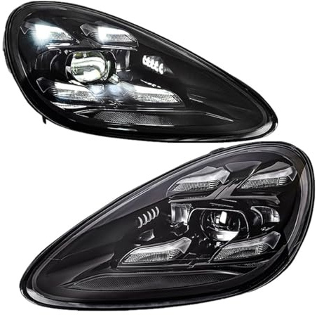 2pc LED Front Lichter Kompatibel for Porsche Cayenne Led Scheinwerfer 2011-2018 Auto Upgrade 2021 Styling Voll led DRL Scheinwerfer Zubehör(15-18_ORIGINAL WITH AFS)