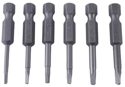 6 pezzi 50mm lunghezza punte for cacciavite triangolare in lega di acciaio 6.35mm punte for cacciavite con codolo esagonale utensili manuali TA1.8/2.0/2.3/2.5/2.7/3.0 mm